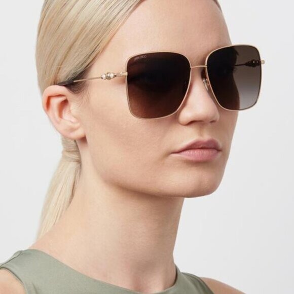 Jimmy Choo HESTER/S 0BKU I4 Square Sunglasses - Gold/Blue Gradient Pink main image 8